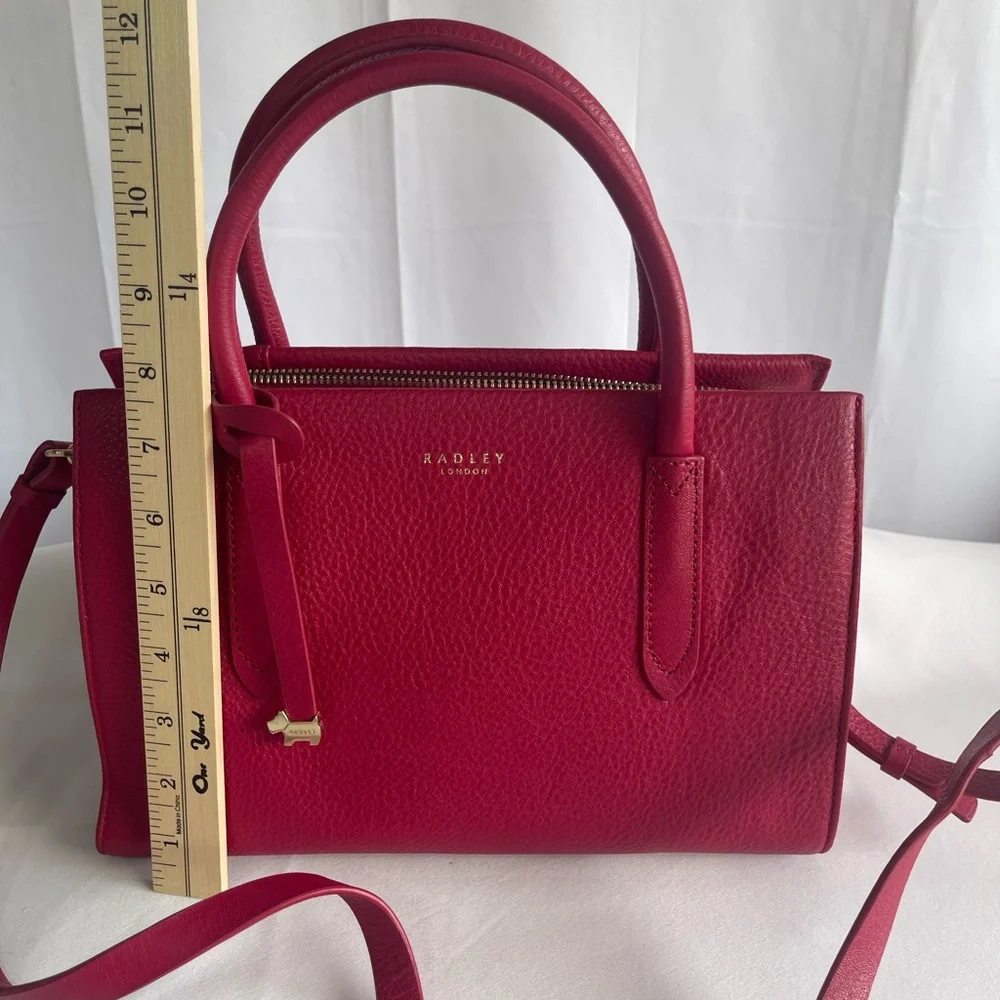 RADLEY LONDON Red Leather Structured Satchel - Picture 9 of 10